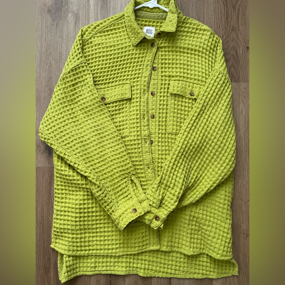 BDG Waffle Knit Oversized Button Up